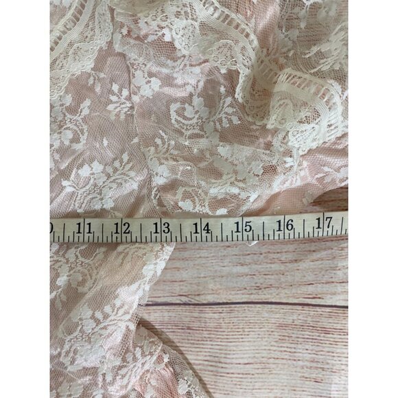 Vintage 80's Jessica McClintock Blush Pink Lace Short Sleeve Youth Dress - 8 - Picture 8 of 13